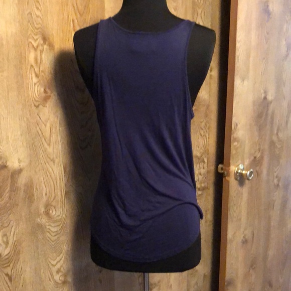 Navy Blue Sequin Scoop Neck Tank Top - Picture 9 of 11